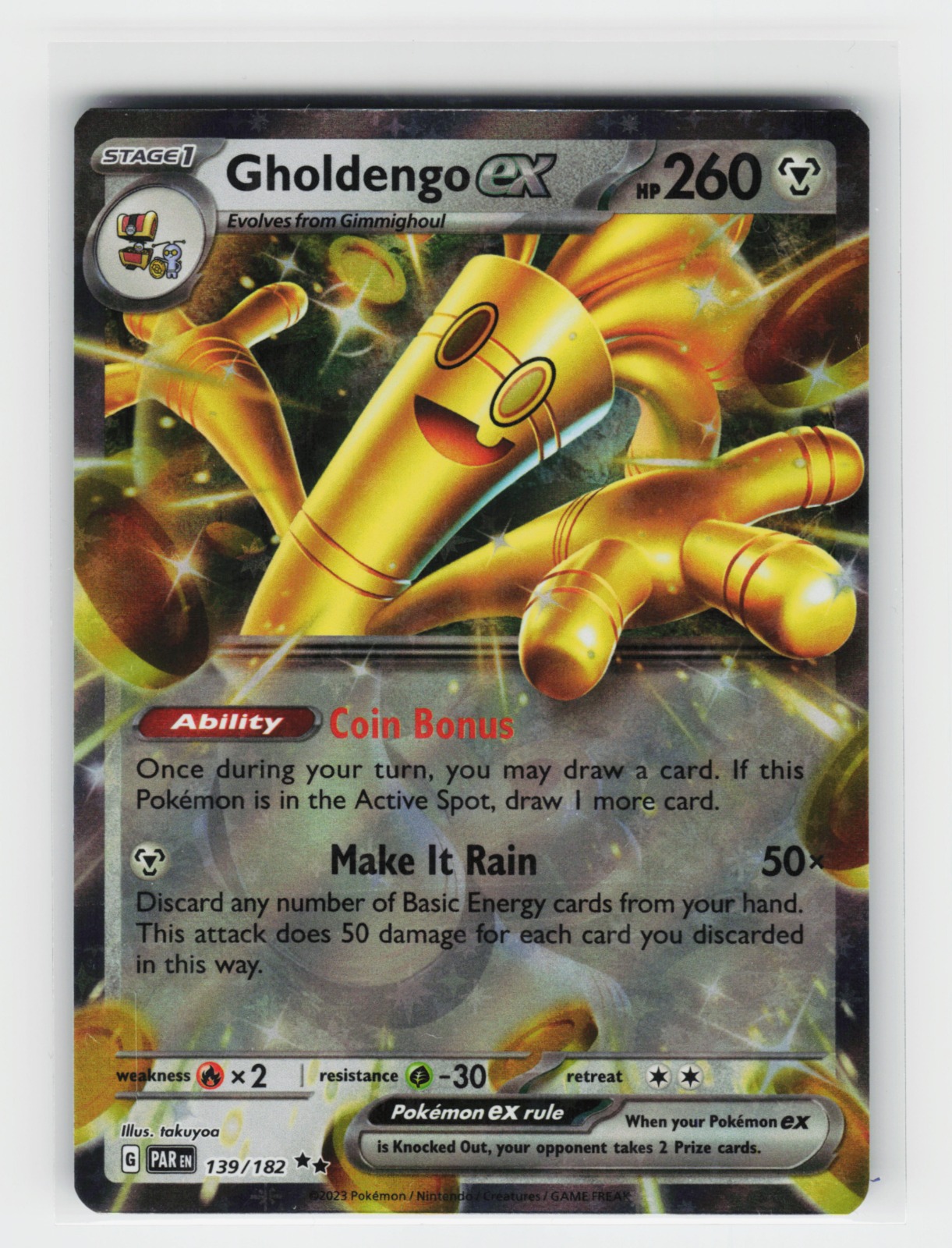 Gholdengo ex - 139/182 SV04: Paradox Rift Double Rare